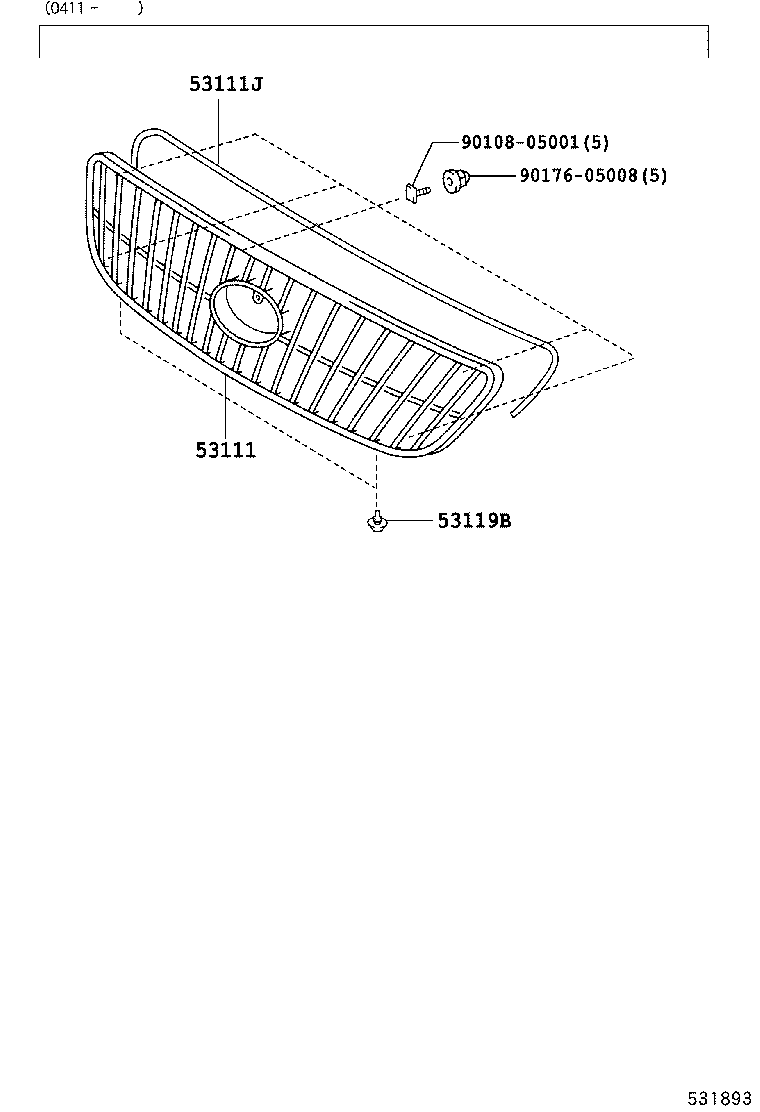 53111-30770 GRILLE, RADIATOR product image