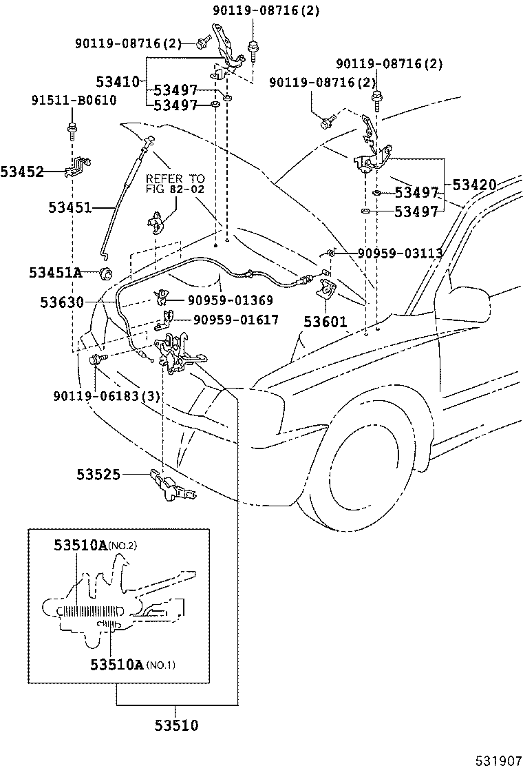 53510-48100 LOCK ASSY, HOOD product image