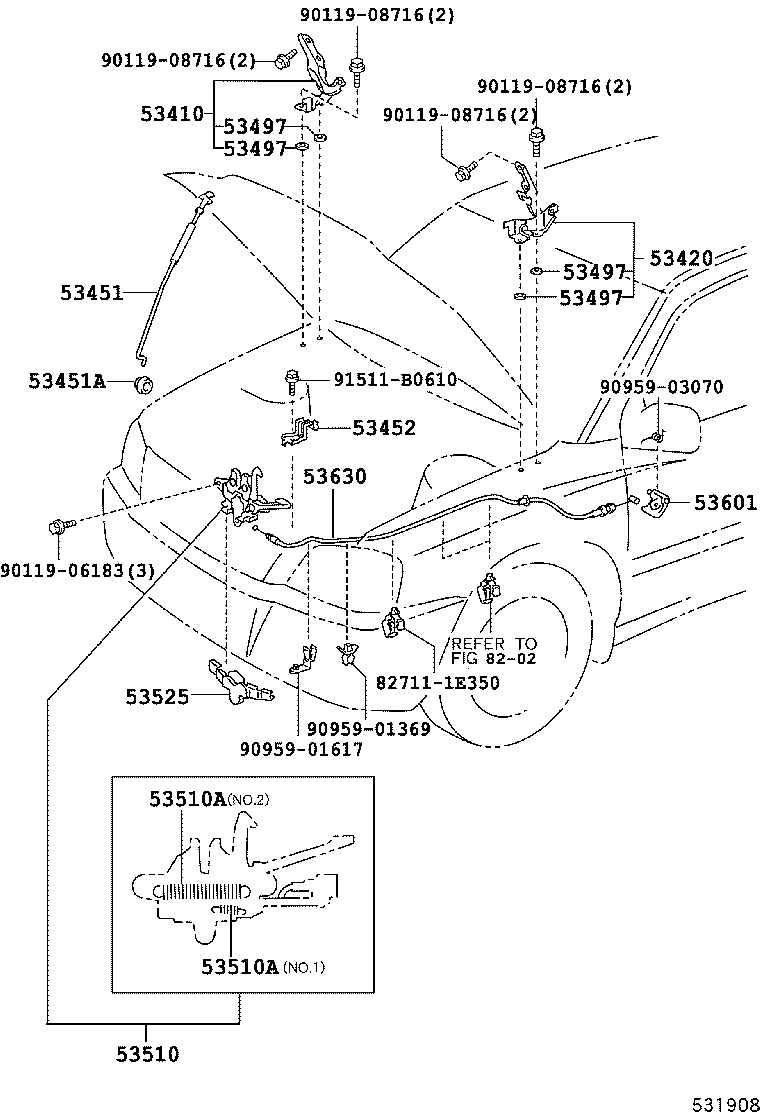 53510-48110 LOCK ASSY, HOOD product image