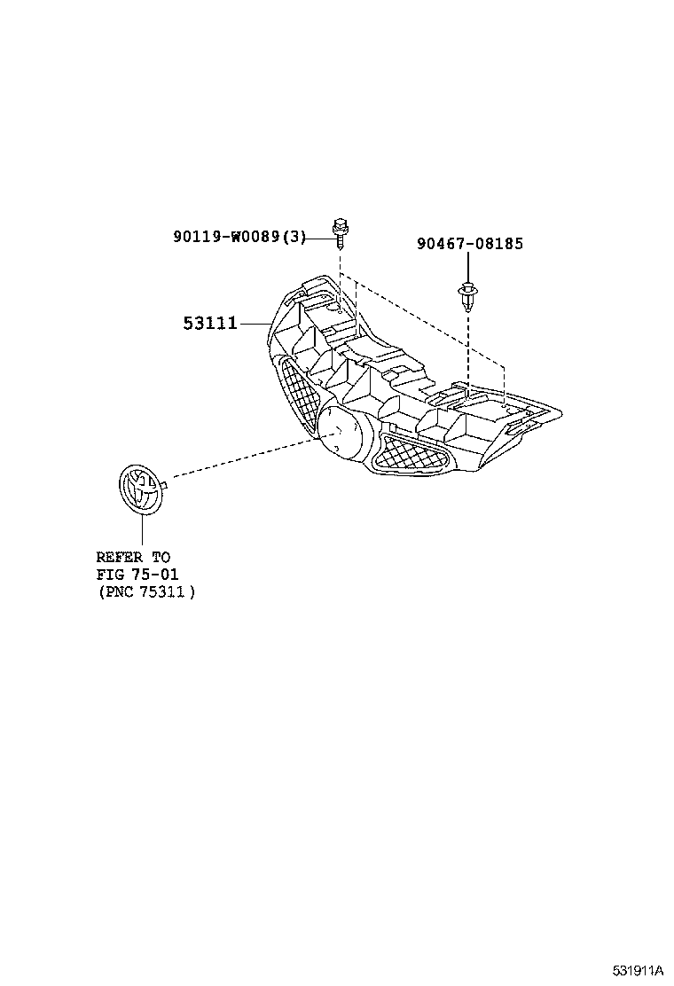 53111-0H040 GRILLE, RADIATOR product image