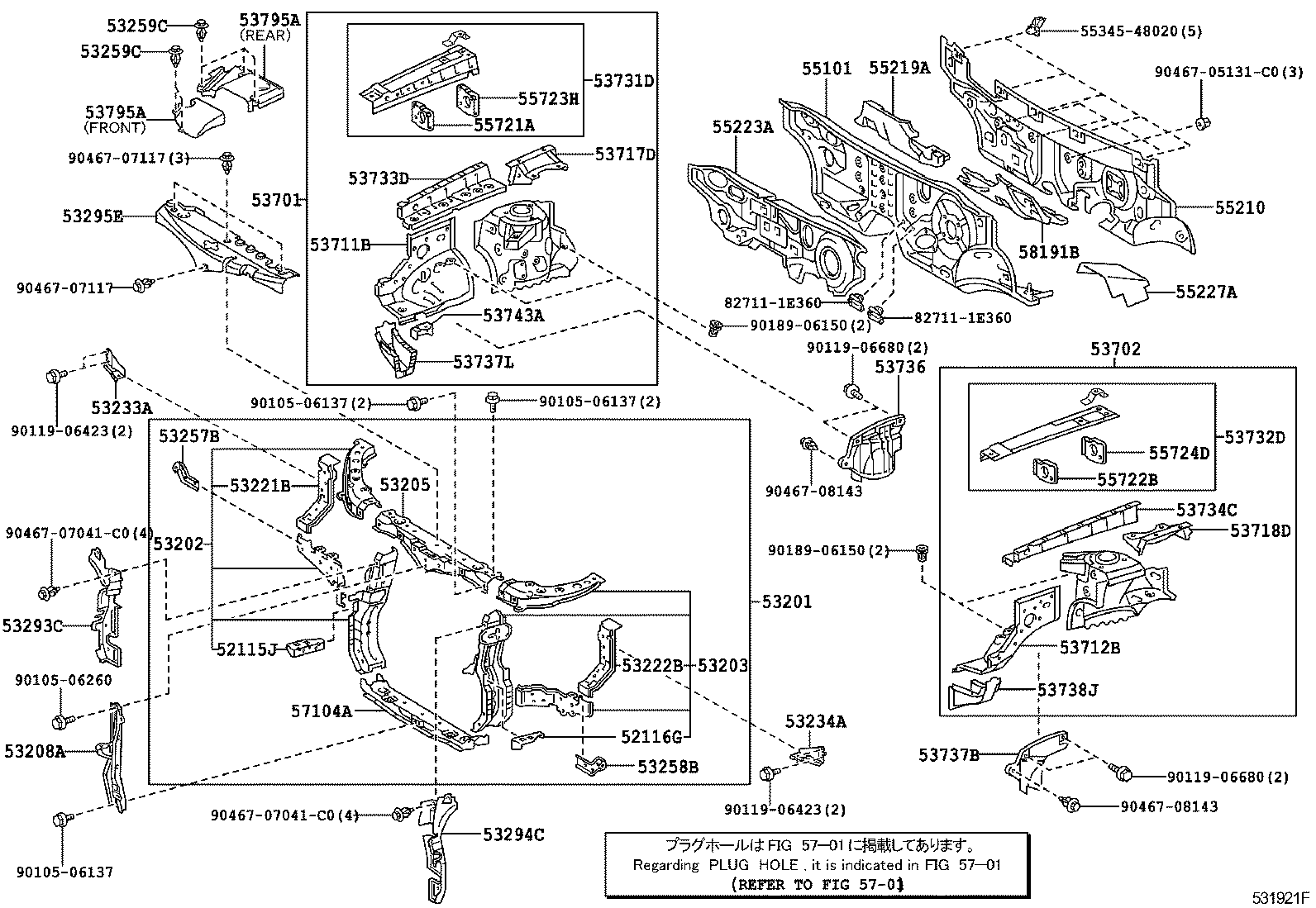 Toyota 53701-48041 APRON SUB-ASSY, FRONT FENDER, RH