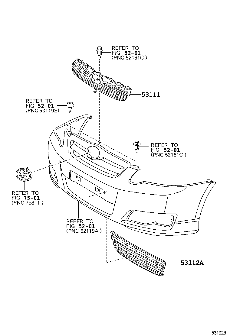 53111-02250 GRILLE, RADIATOR product image
