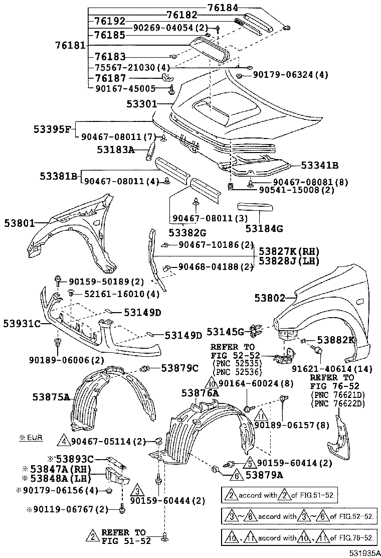 53811-42150 FENDER SUB-ASSY, FRONT RH product image
