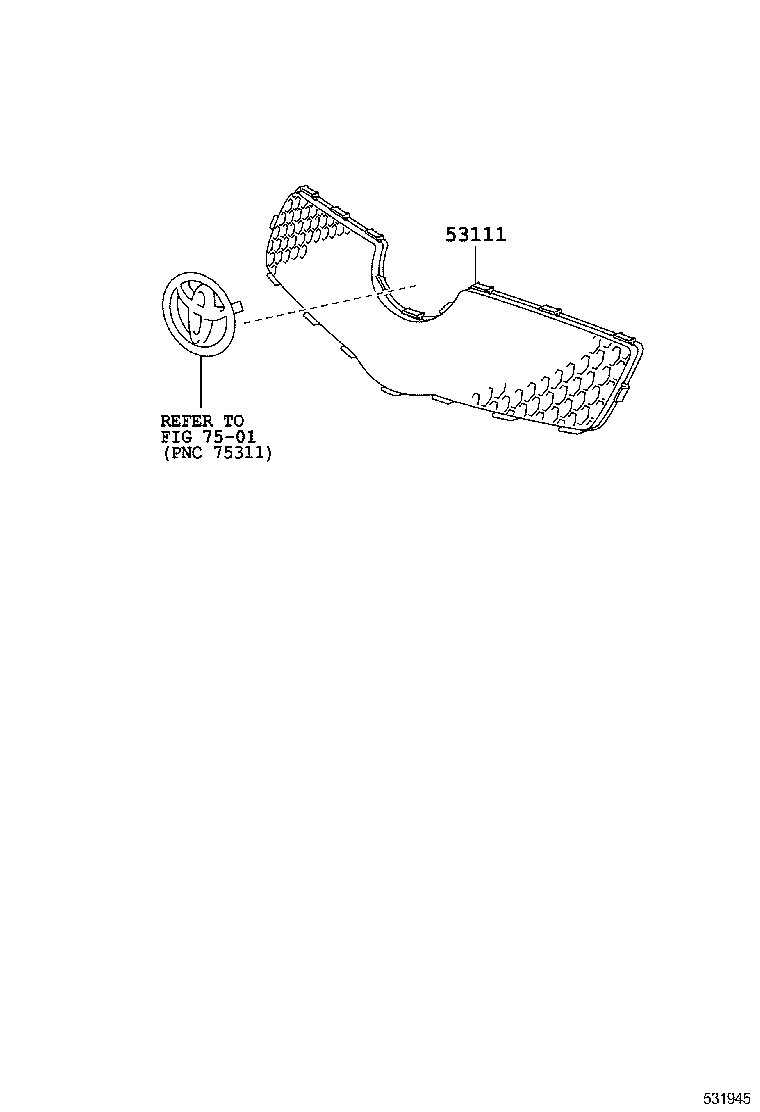 53111-0D210 GRILLE, RADIATOR product image