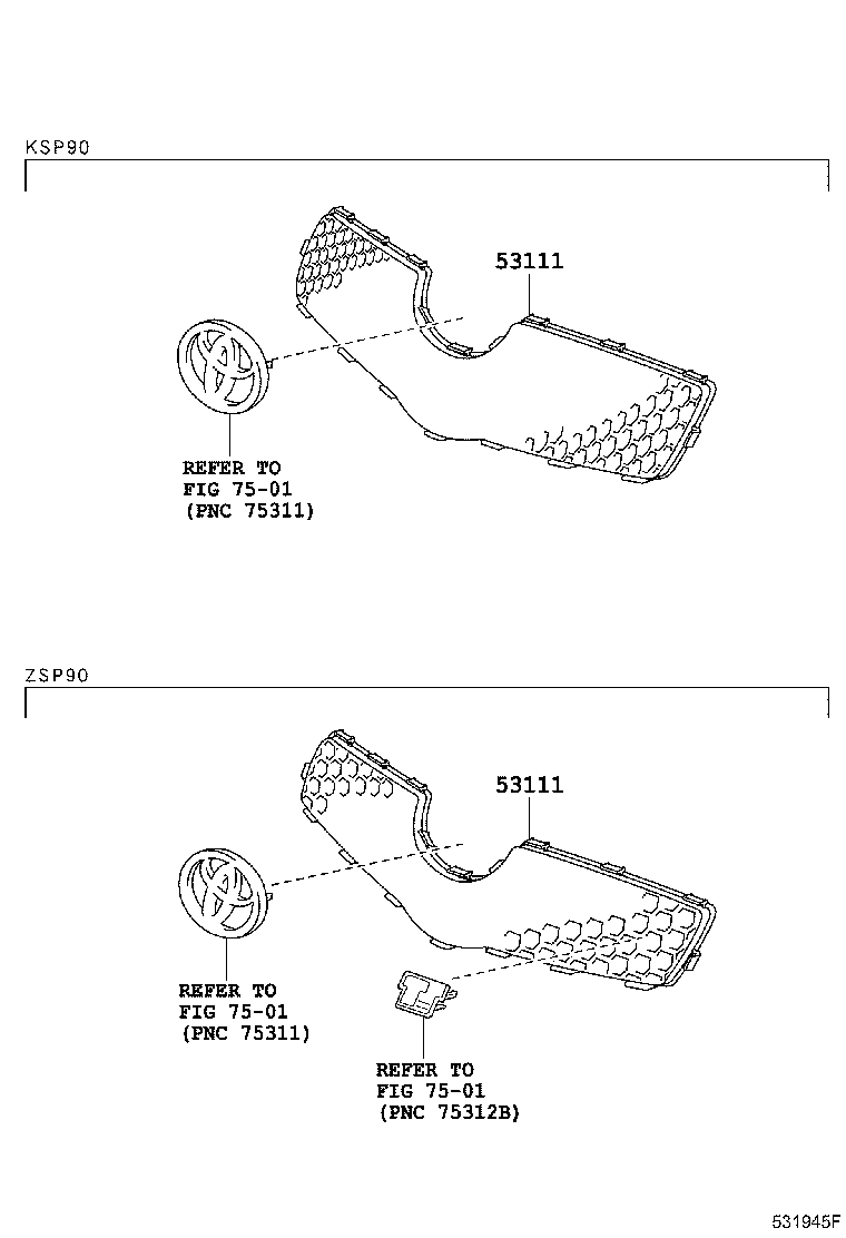 53111-52610 GRILLE, RADIATOR product image