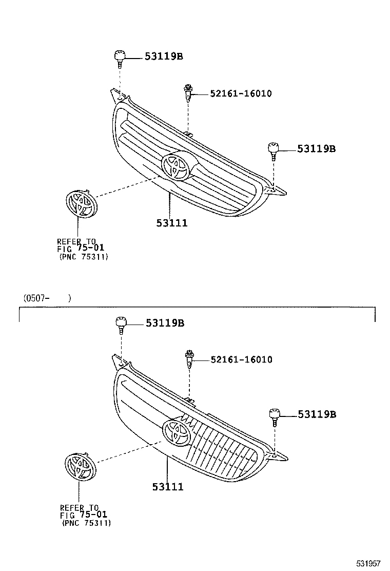 53111-12A50 GRILLE, RADIATOR product image