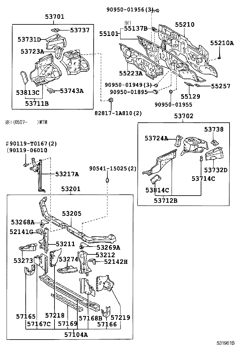 53702-1A080 APRON SUB-ASSY, FRONT FENDER, LH product image