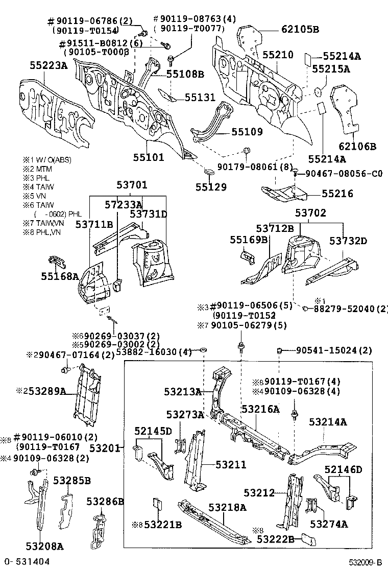 53702-0D030 APRON SUB-ASSY, FRONT FENDER, LH product image