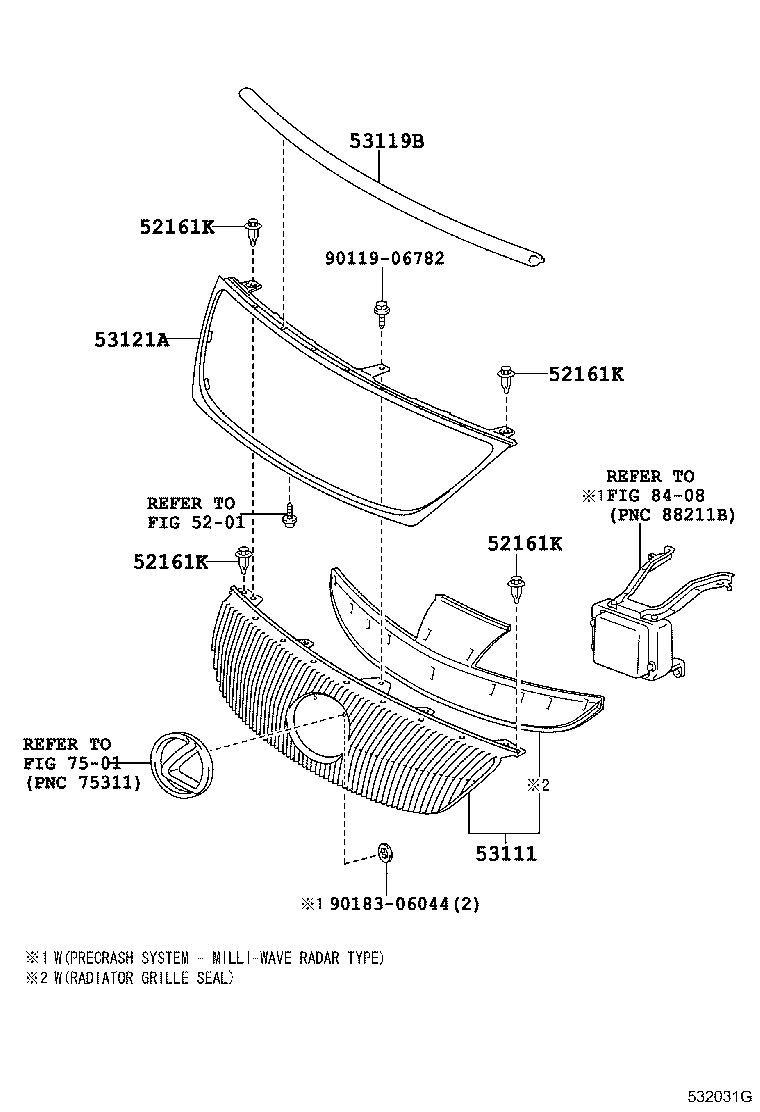 53111-30B20 GRILLE, RADIATOR product image