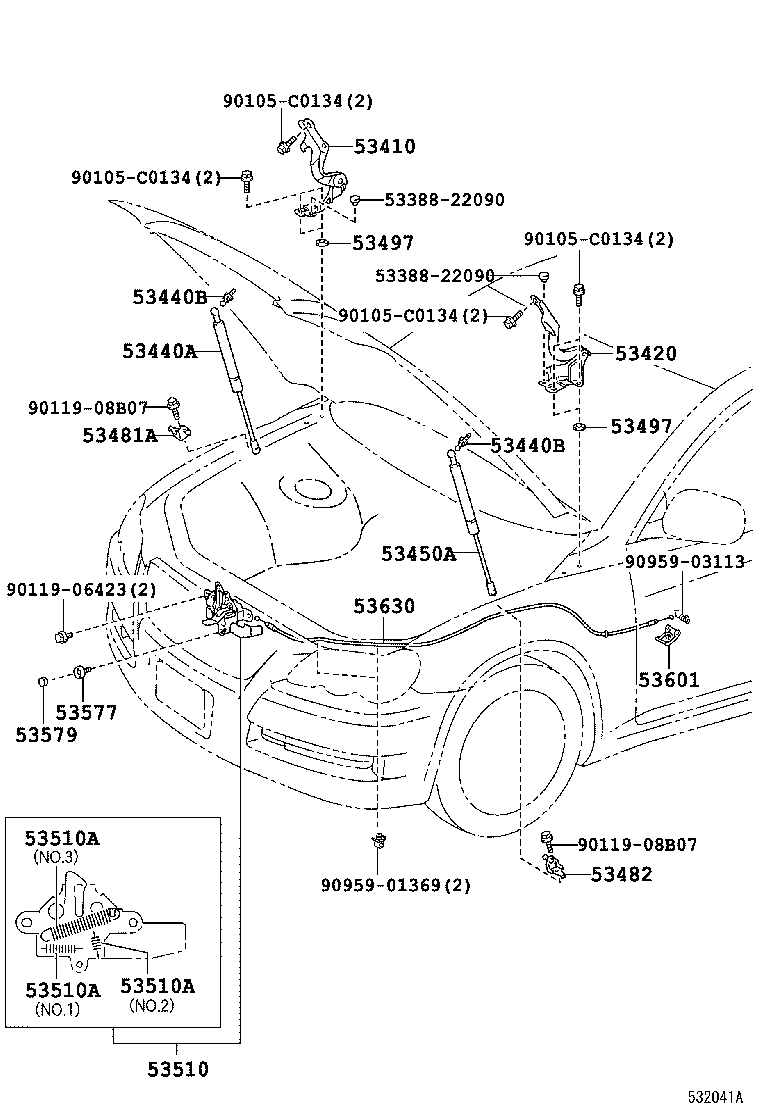 53510-0P010 LOCK ASSY, HOOD product image