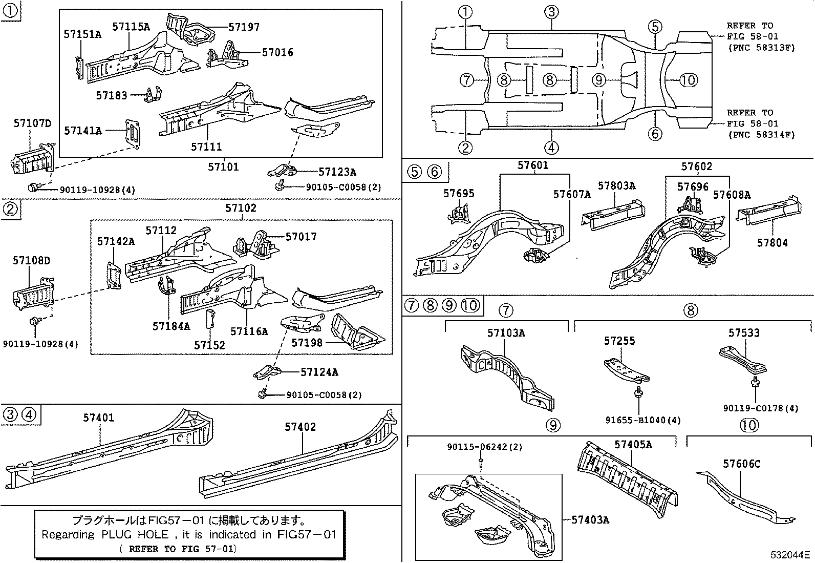 57402-0P010 MEMBER SUB-ASSY, MAIN FLOOR SIDE, LH product image