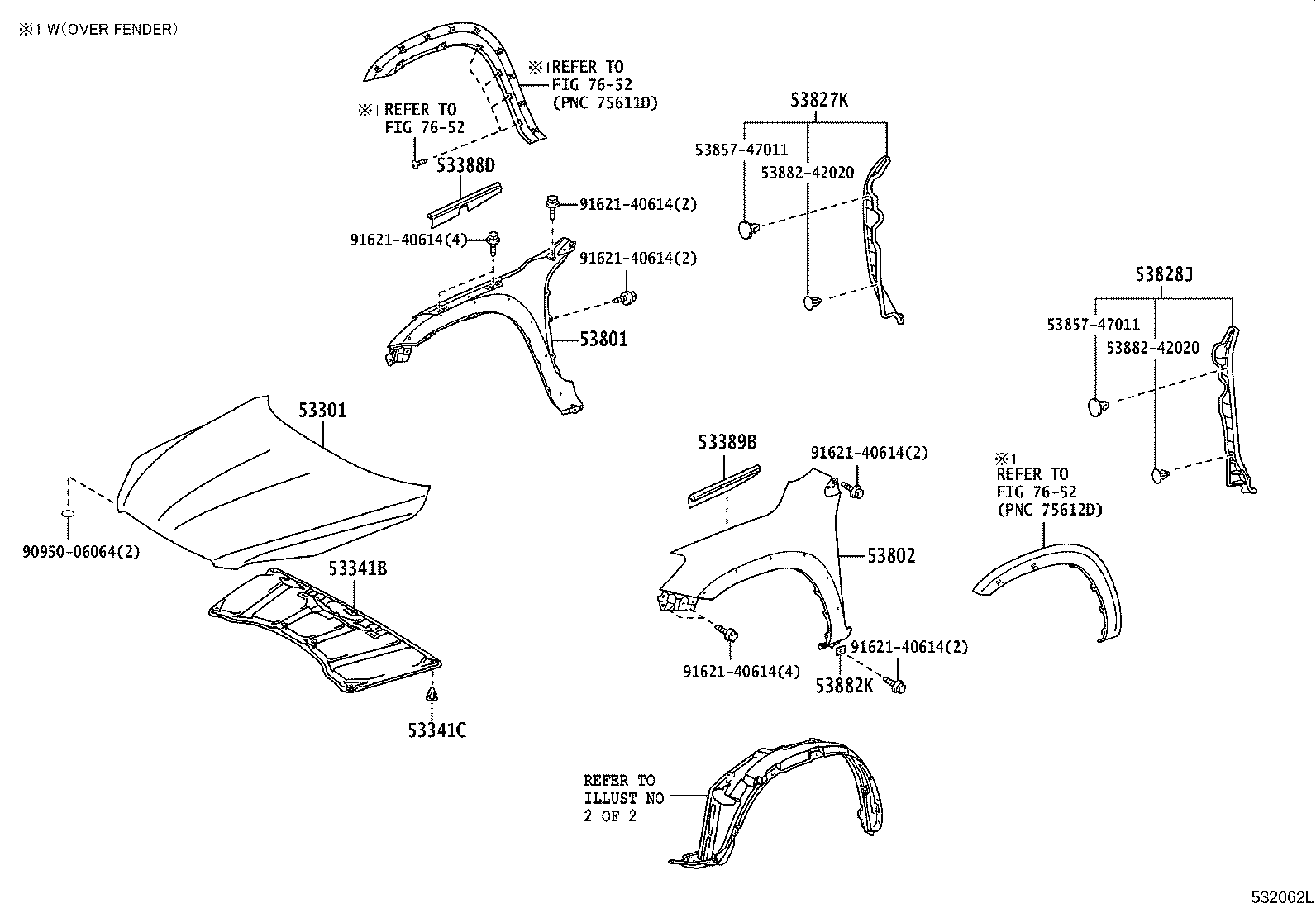 Toyota 53812-42290 FENDER SUB-ASSY, FRONT LH