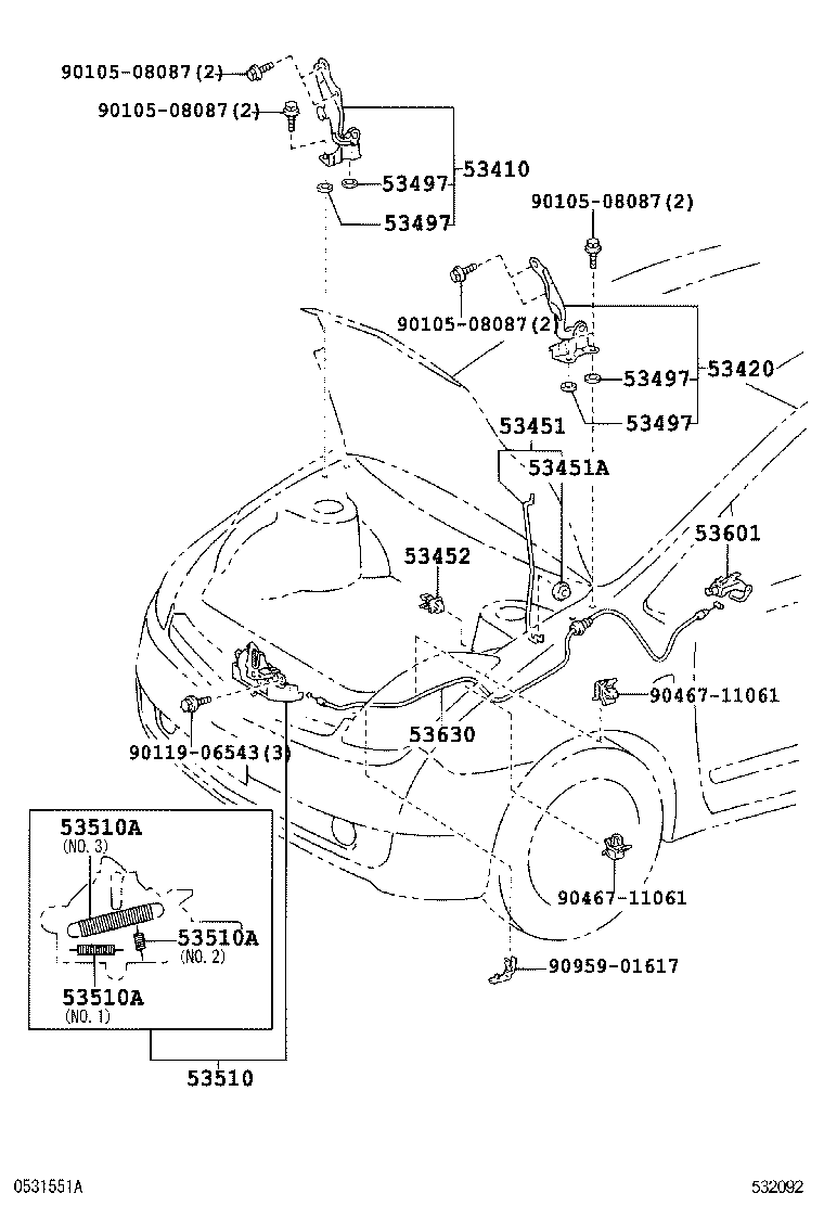 53410-47030 HINGE ASSY, HOOD, RH product image
