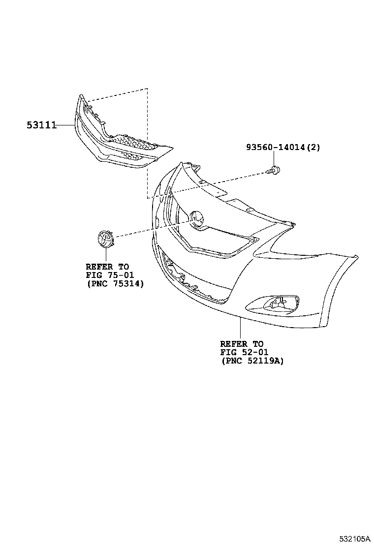 Toyota 53111-52580-B2 GRILLE, RADIATOR
