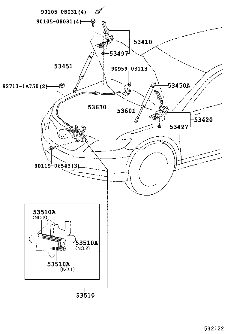53510-33320 LOCK ASSY, HOOD product image