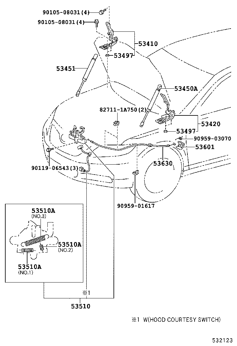 53510-33270 LOCK ASSY, HOOD product image