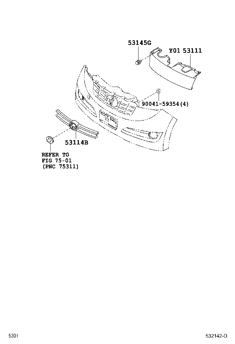 53111-B1030 GRILLE, RADIATOR product image