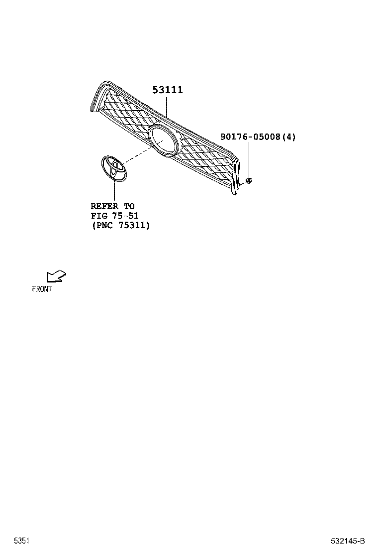 53111-B4010 GRILLE, RADIATOR product image
