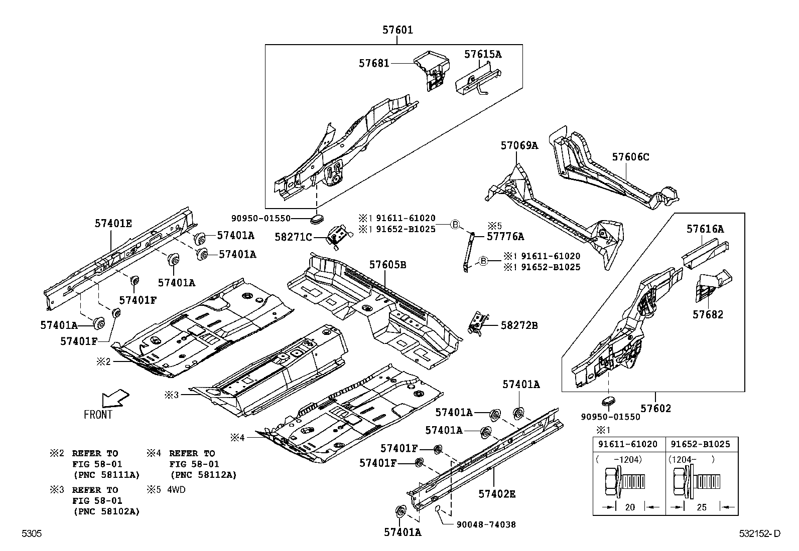 57602-B1040 MEMBER SUB-ASSY, REAR FLOOR SIDE, LH product image