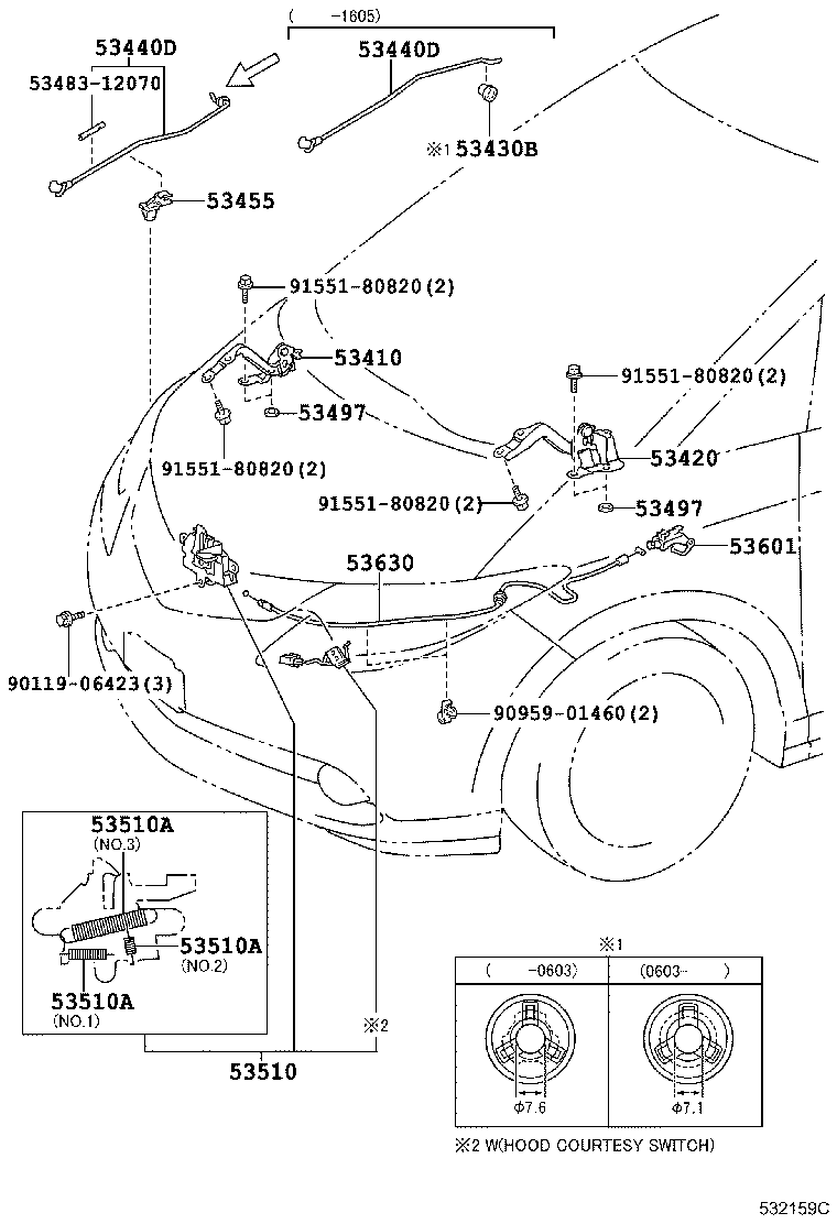 53452-28020 CLAMP, HOOD SUPPORT ROD product image