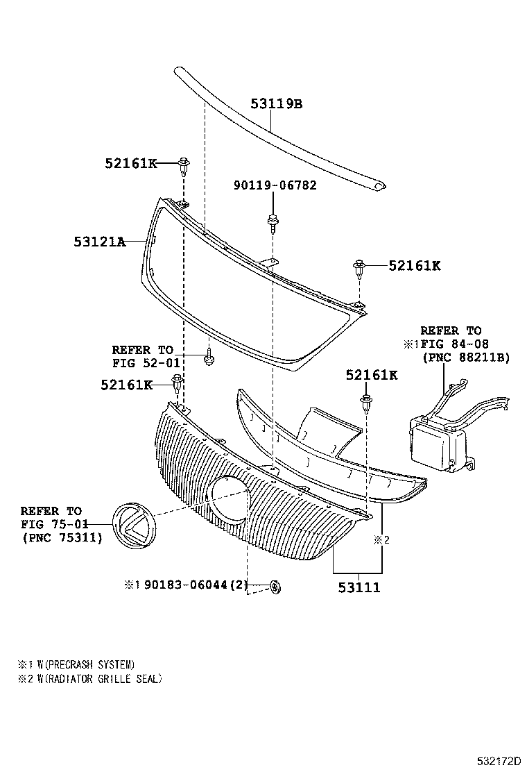 53111-30C80 GRILLE, RADIATOR product image