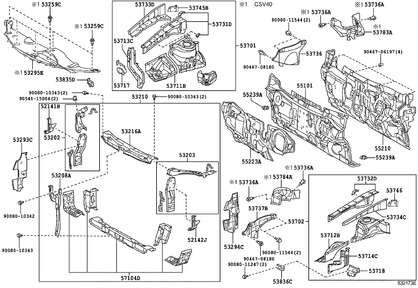 Toyota 53701-06090 APRON SUB-ASSY, FRONT FENDER, RH
