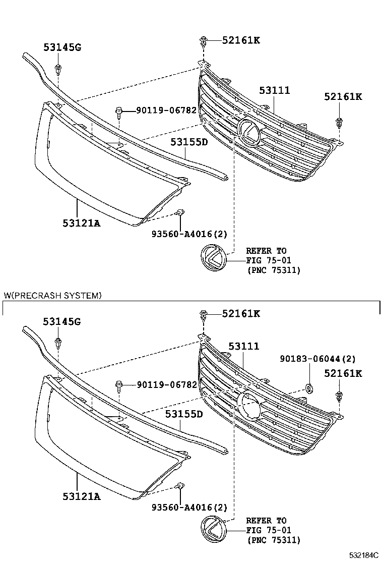 Toyota 53111-33270 GRILLE, RADIATOR
