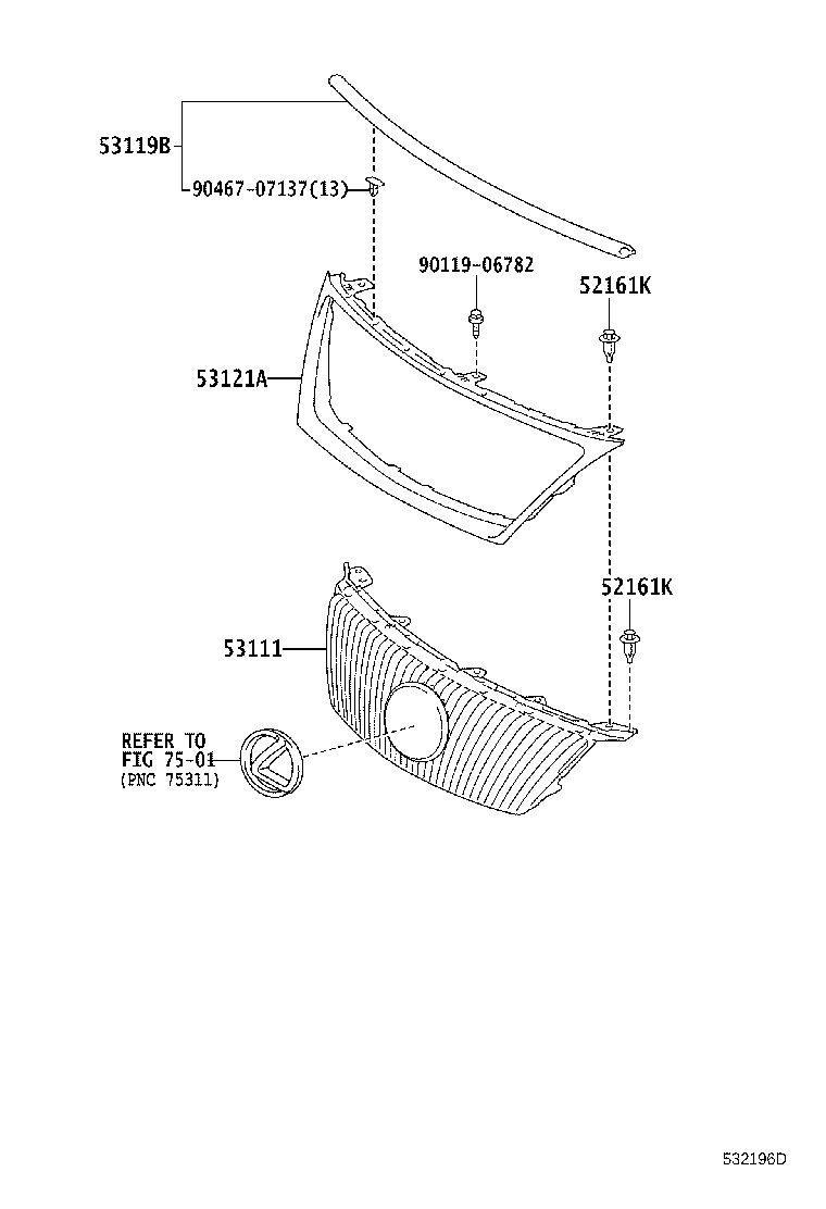 53112-53090 GRILLE, RADIATOR product image