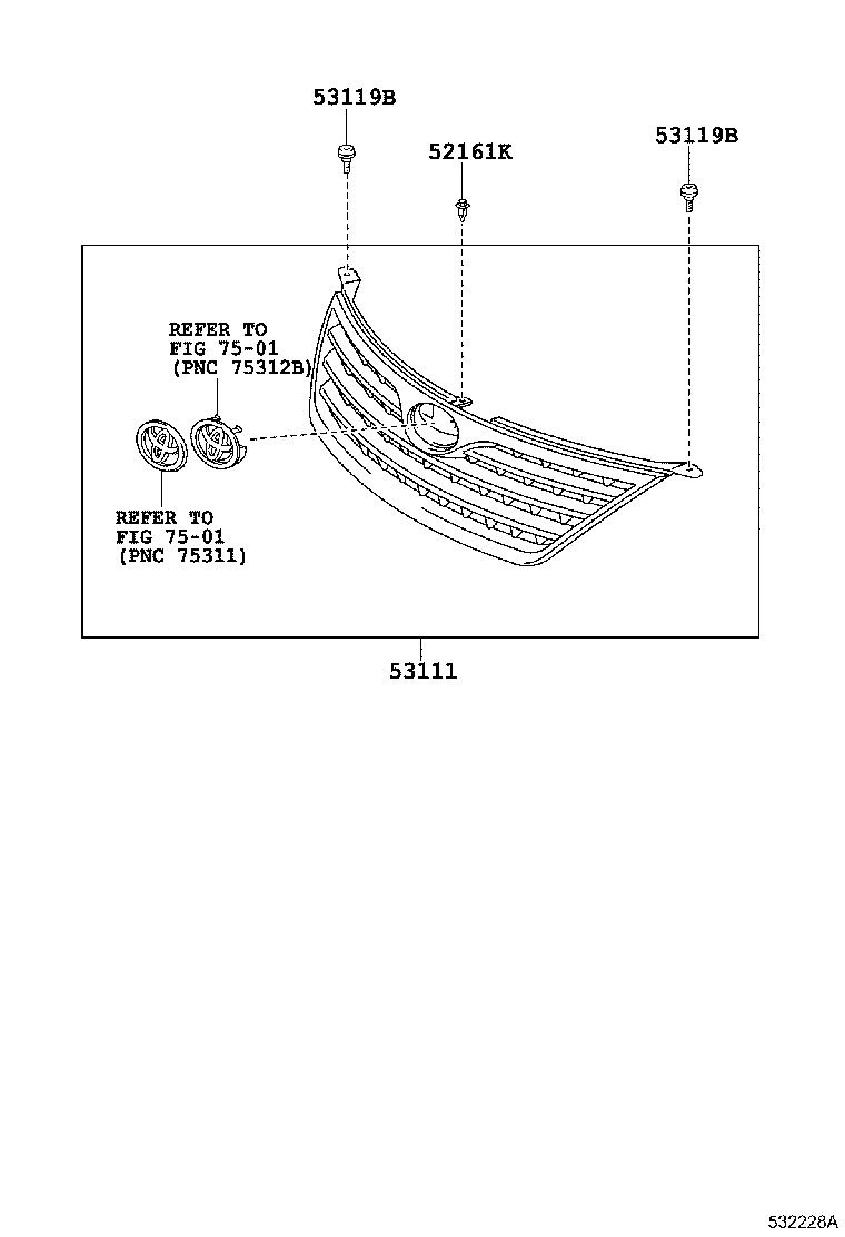 53101-06160 GRILLE, RADIATOR product image