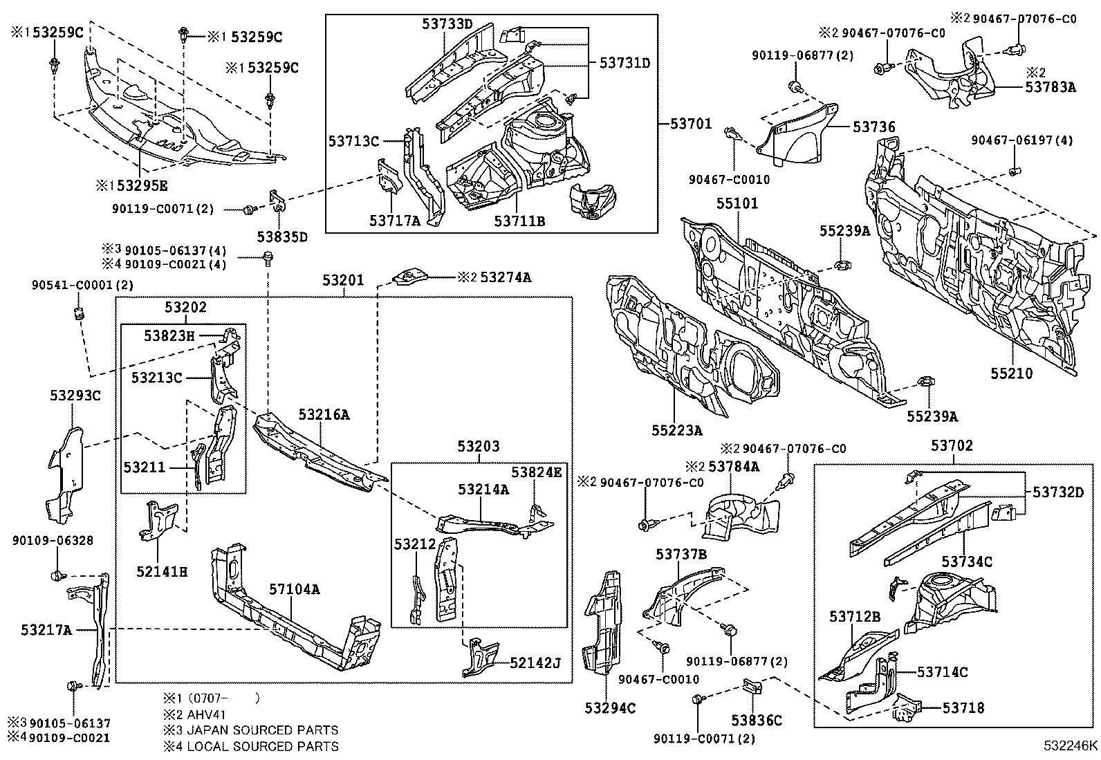 53701-06150 APRON SUB-ASSY, FRONT FENDER, RH product image