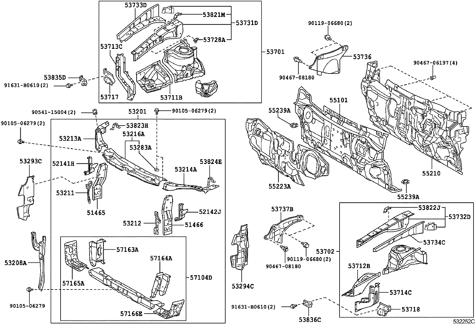 53701-06140 APRON SUB-ASSY, FRONT FENDER, RH product image