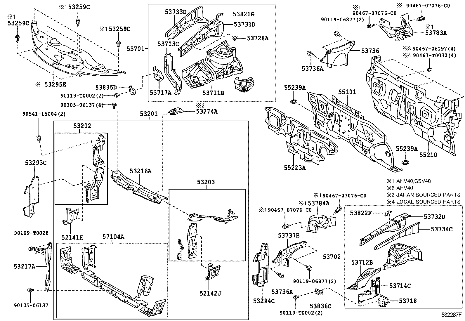 53701-06120 APRON SUB-ASSY, FRONT FENDER, RH product image
