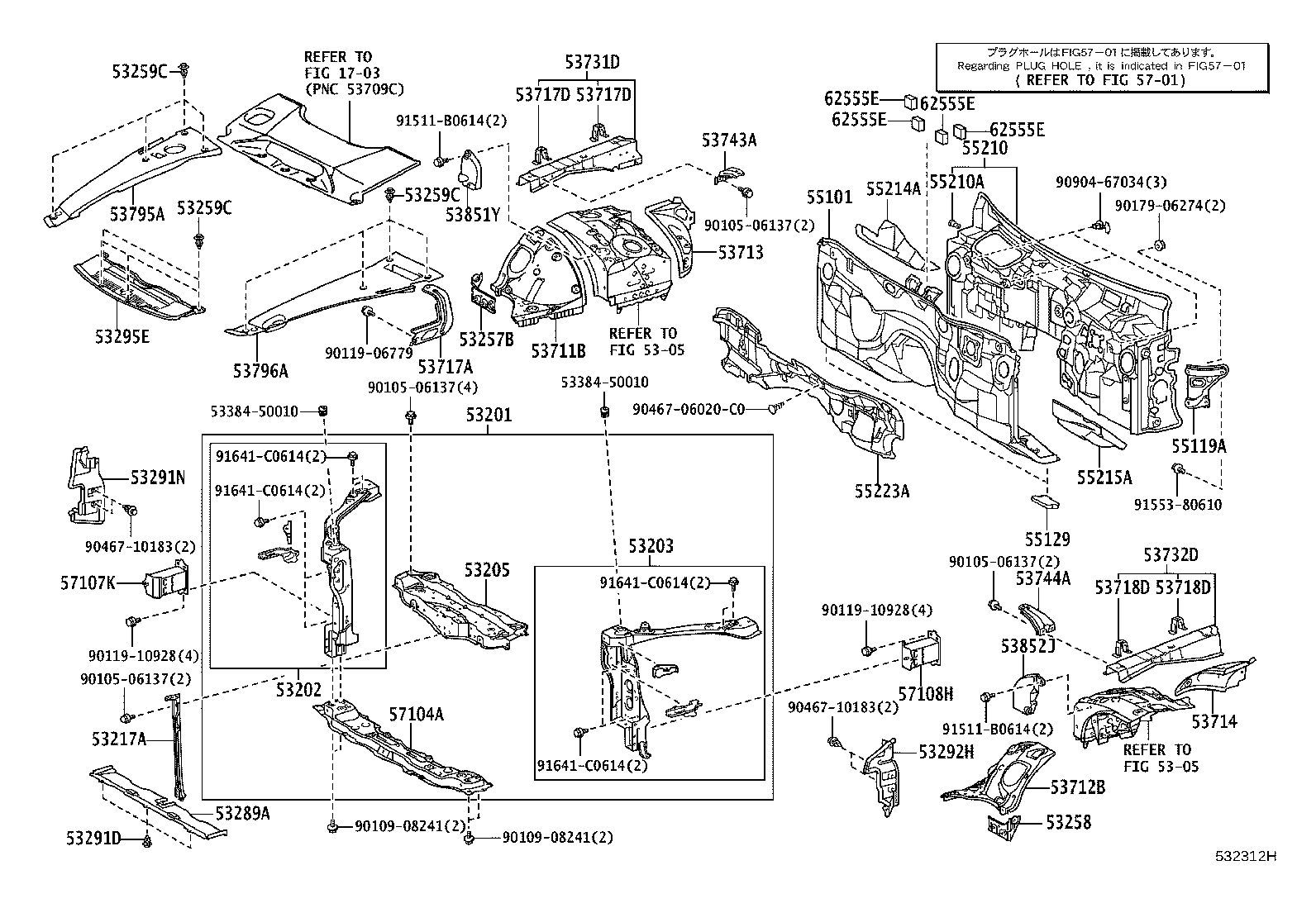 Toyota 55129-50010 COVER, DASH PANEL HOLE
