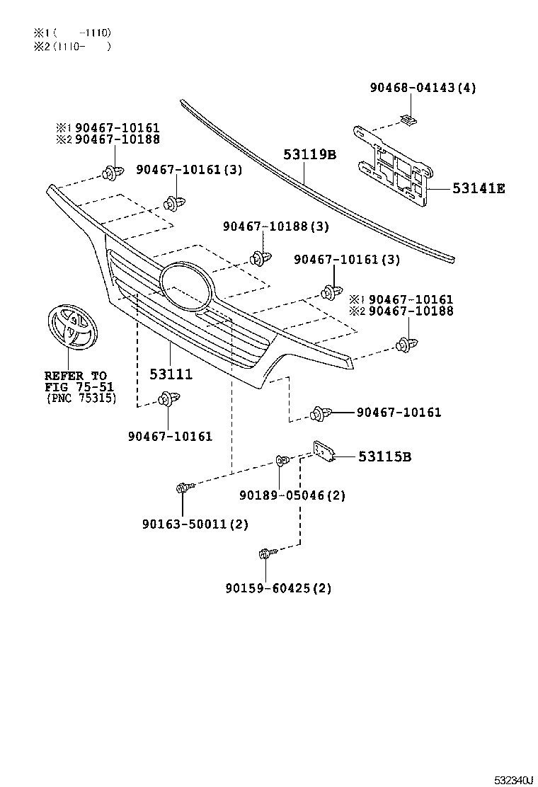 53111-37730 GRILLE, RADIATOR product image
