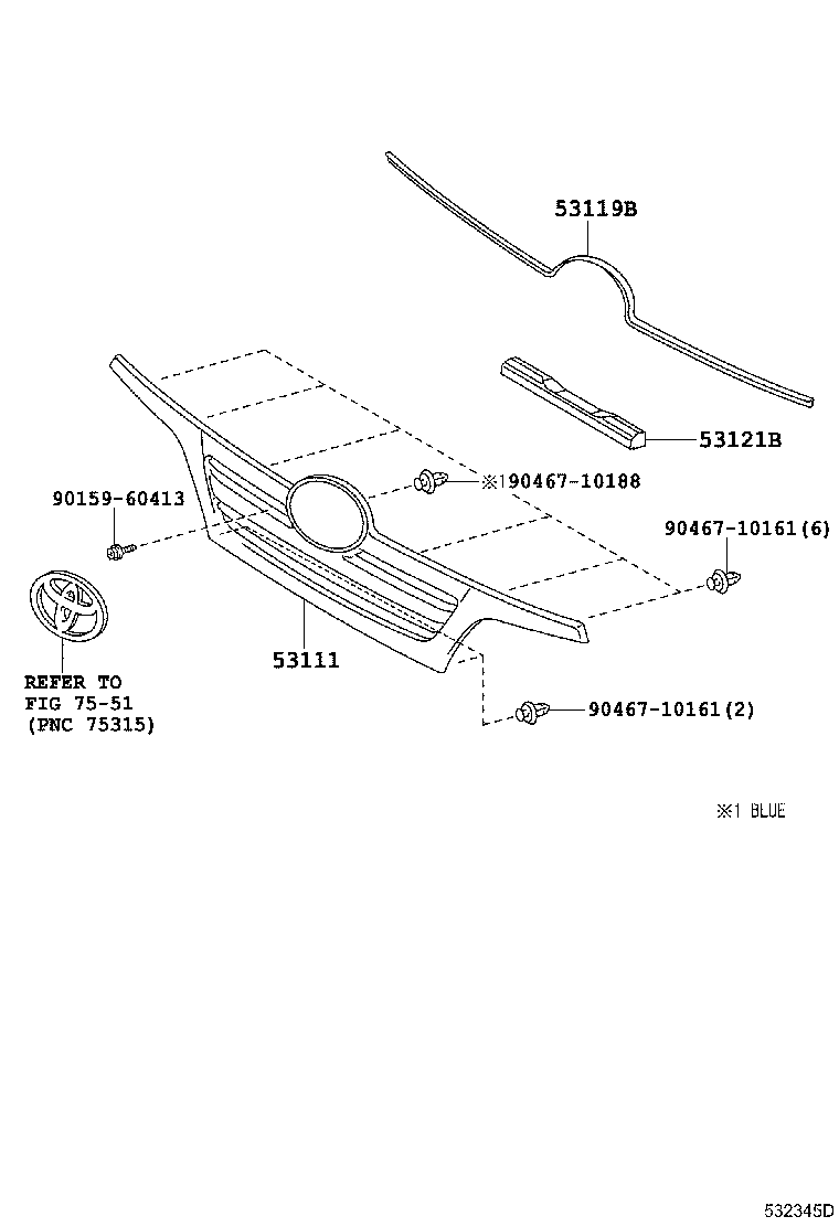 53111-37700 GRILLE, RADIATOR product image