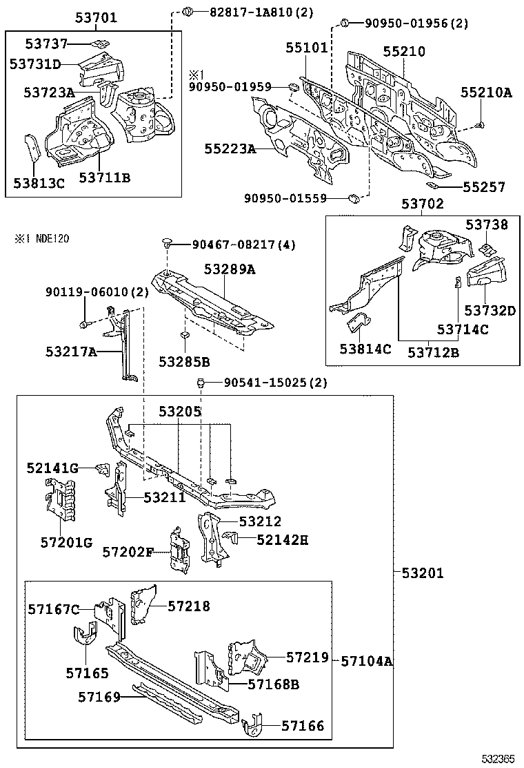 52141-12500 STAY, FRONT BUMPER, RH product image