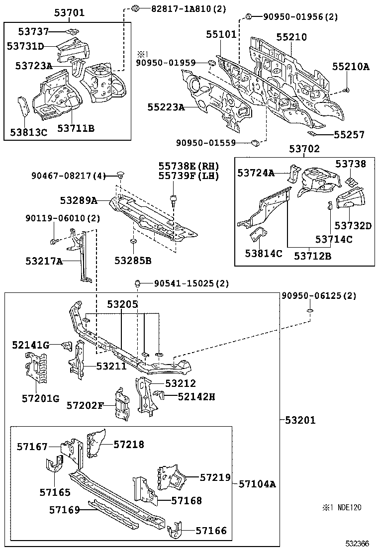 53141-02010 COVER, RADIATOR SUPPORT OPENING product image