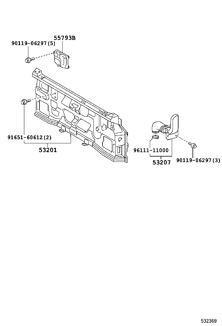 53207-37010 PIPE SUB-ASSY, AIR INLET product image