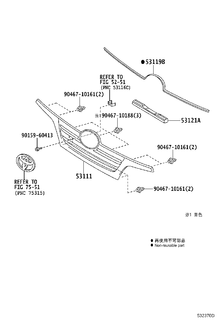 53111-37710-K0 GRILLE, RADIATOR product image