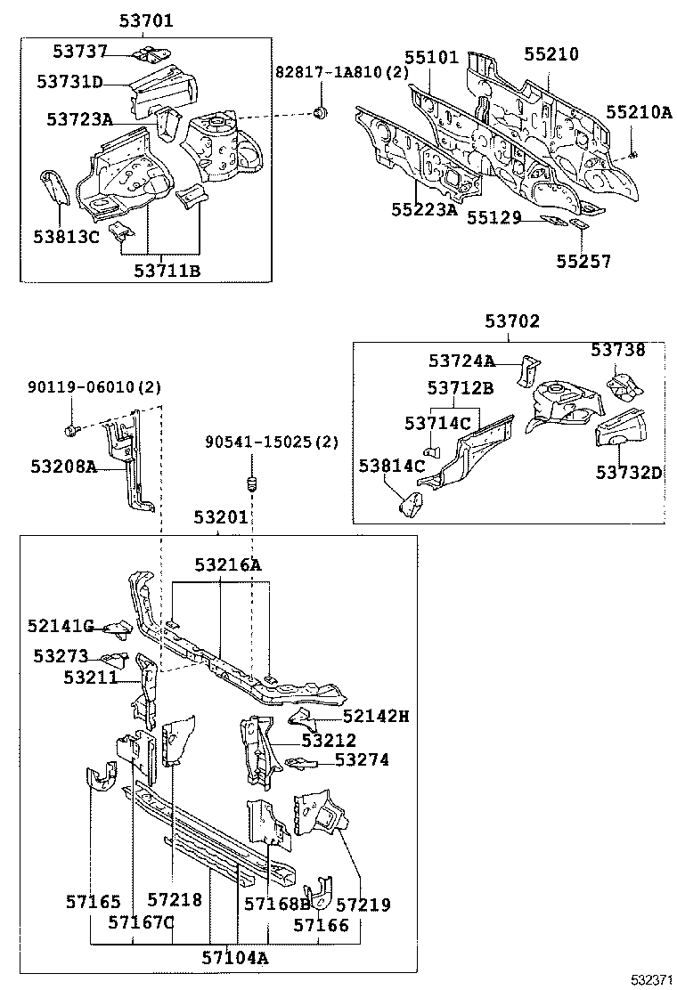 53701-1A180 APRON SUB-ASSY, FRONT FENDER, RH product image