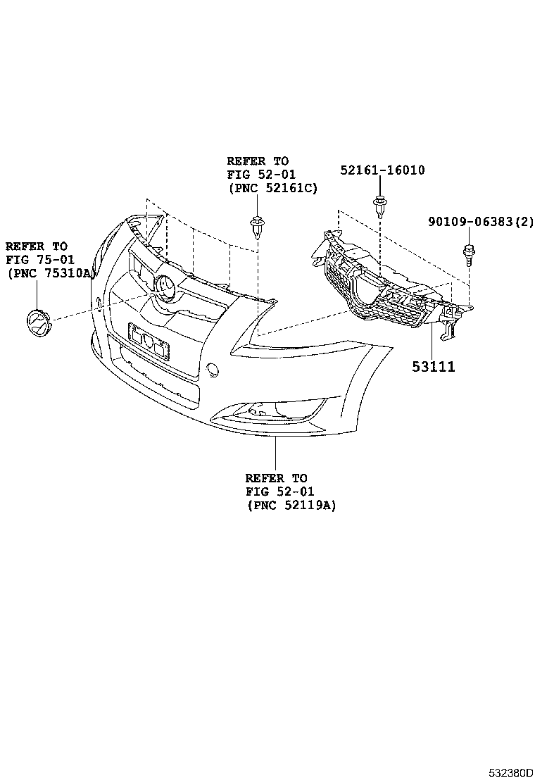 53100-12370-A1 GRILLE, RADIATOR product image