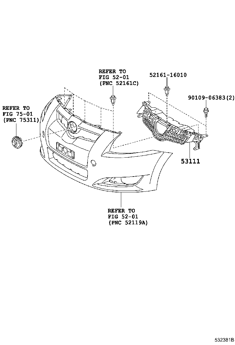 53111-12A00 GRILLE, RADIATOR product image