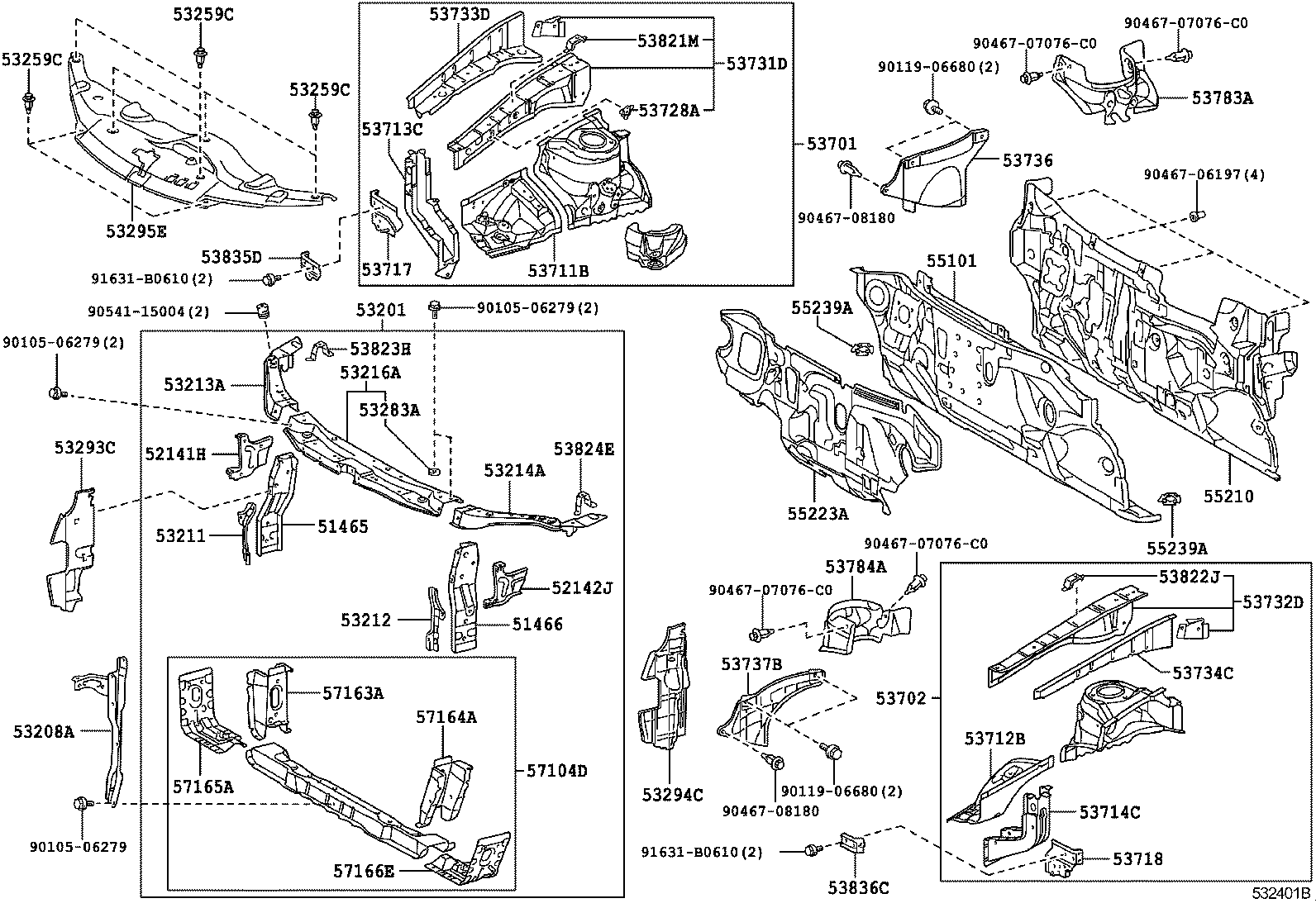 53701-06140 APRON SUB-ASSY, FRONT FENDER, RH product image