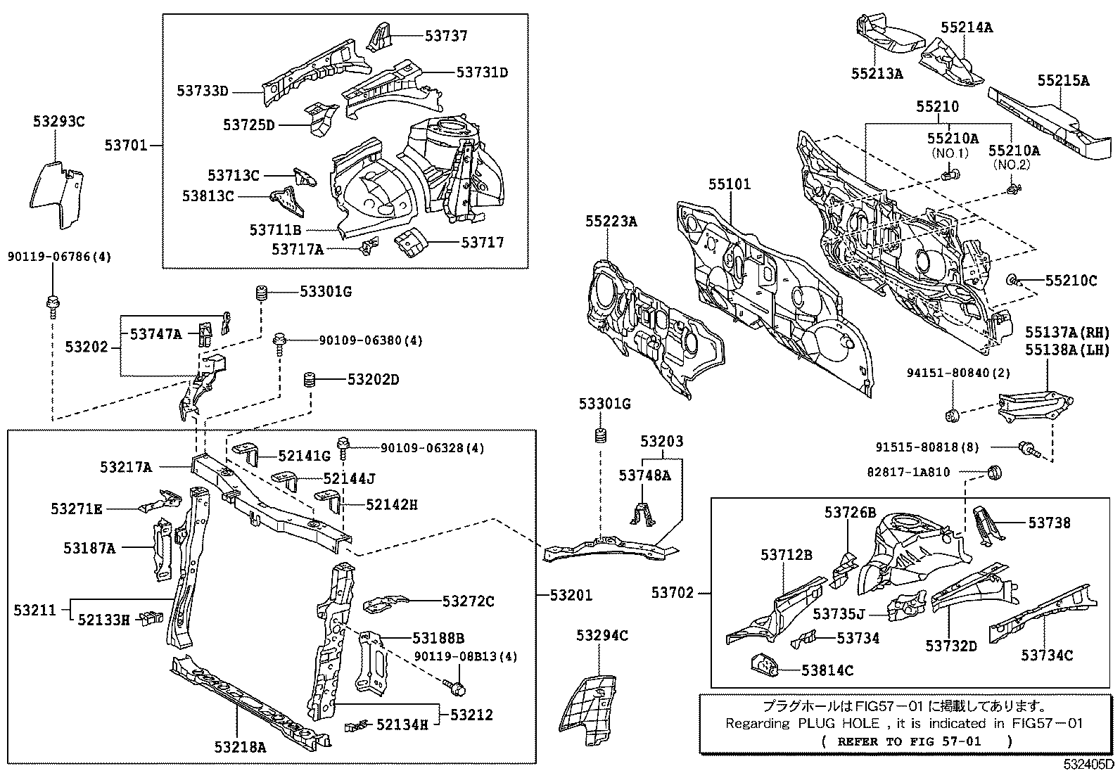 55214-12040 PAD, DASH PANEL INSULATOR, NO.2 product image