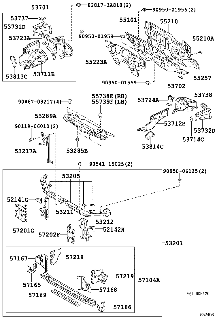 53141-02010 COVER, RADIATOR SUPPORT OPENING product image