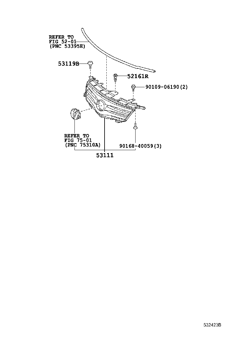 53111-12C60 GRILLE, RADIATOR product image