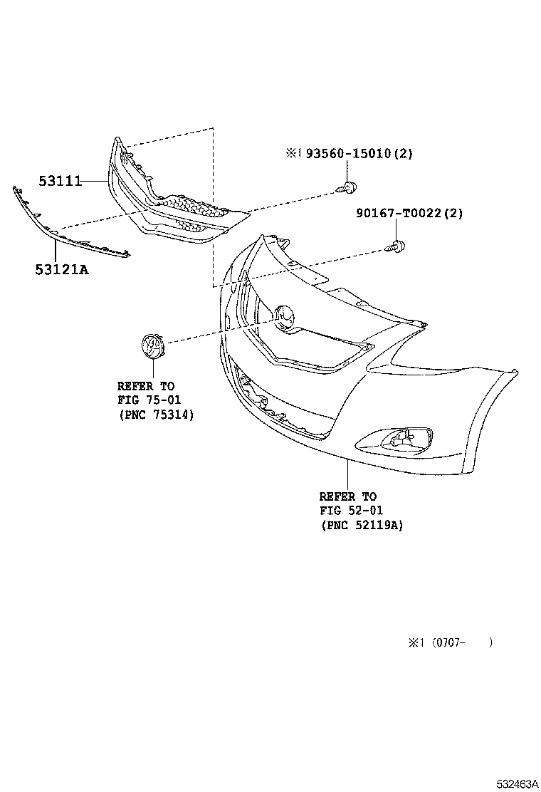 53111-0D550 GRILLE, RADIATOR product image