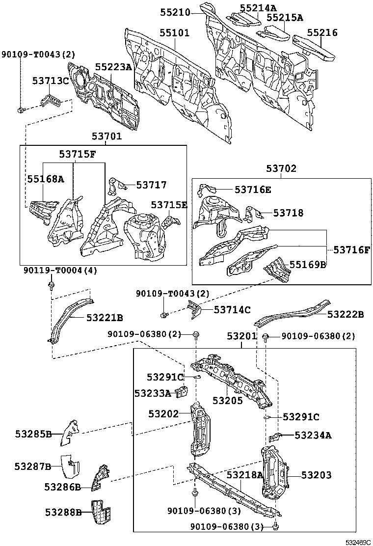 53288-0D030 EXTENSION, RADIATOR SUPPORT, LH product image