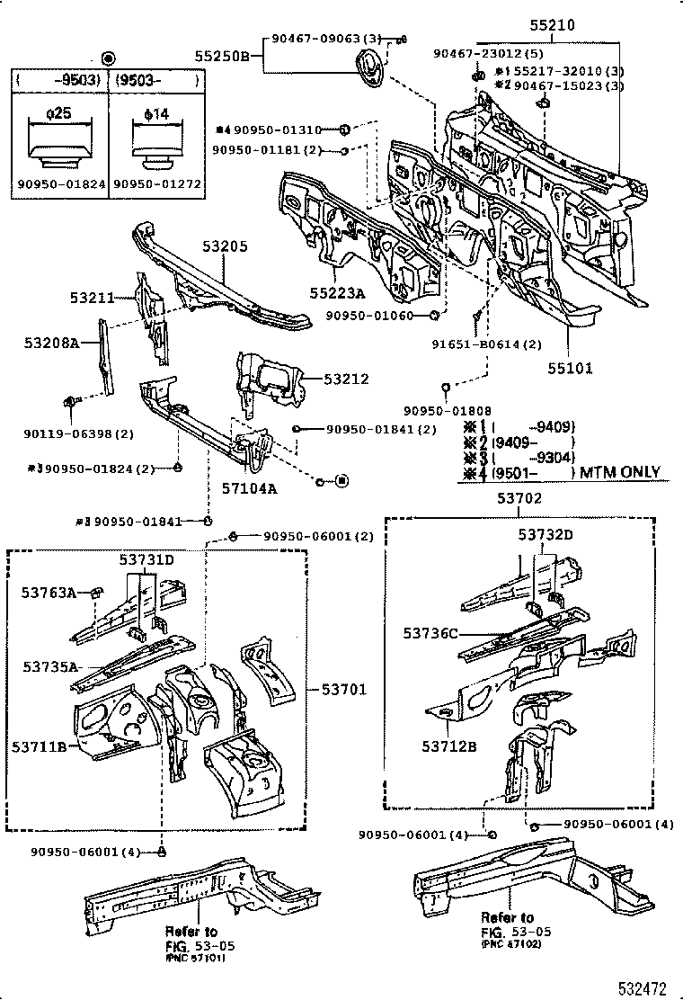 53701-22680 APRON SUB-ASSY, FRONT FENDER, RH product image