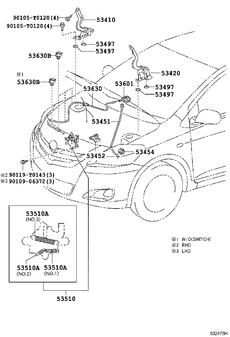 53510-0D481 LOCK ASSY, HOOD product image
